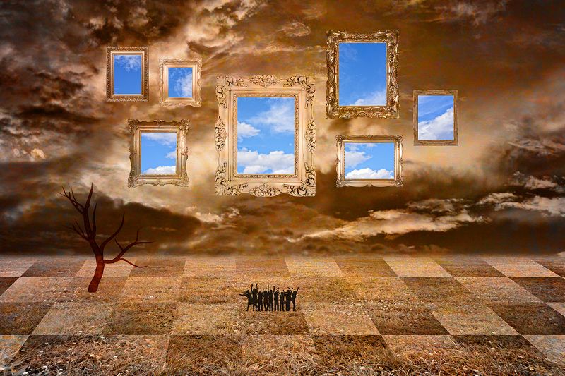 collage, color, colors, concept, conceptual, digital, digital art, photo collage, photography, surreal, The Time is Running Outphoto preview