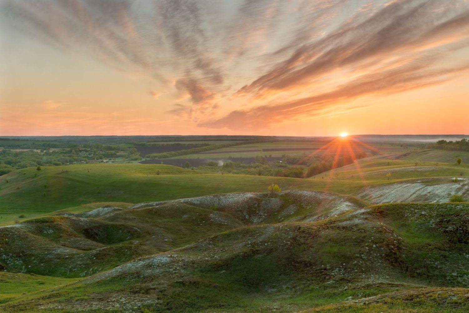 Chalk hills. Автор: Алексей Юденков пейзаж, закат, весна, степь, мел, холмы, chalk hills, Алексей Юденков