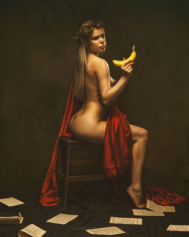 banana, fineart, fineartnude, boudoir, artphoto, boudoirart, artphoto, erotico, art, aleksandrshvedov, retrostyles banana censoredphoto preview