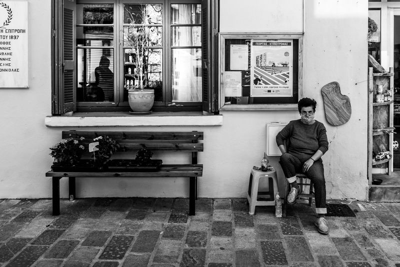 street A woman outside and insidephoto preview