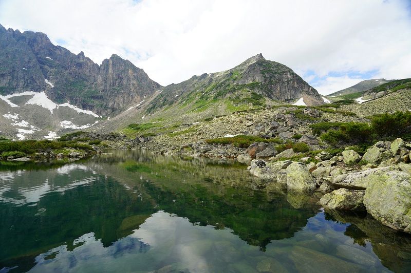 mountains, lake, water, rock, reflection, sky Summer hikephoto preview