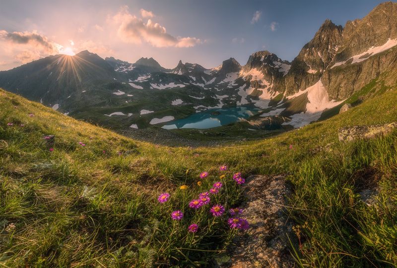 западный кавказ, имеретинский узел, озеро безмолвия, рассвет, июль, Имеретинский узелphoto preview