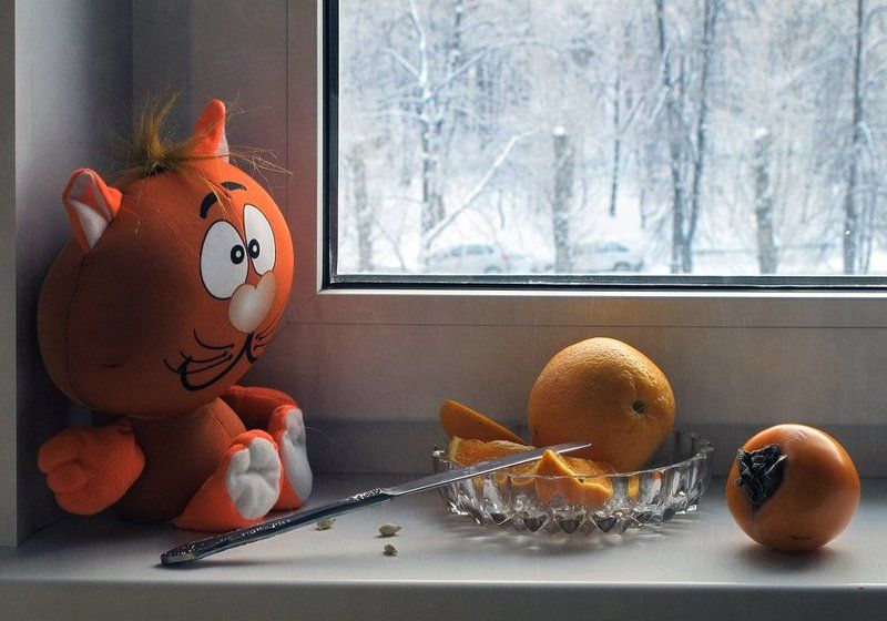 Апельсин, Зимний, Игрушка, Натюрморт, Хурма И скучно, и грустно... зима...photo preview