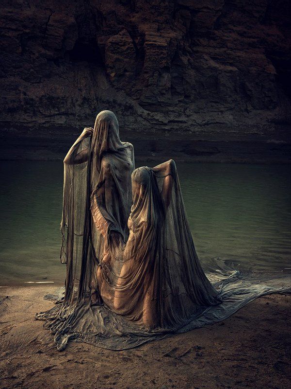 Берег, Девушки, Мокрые, Обнажение, Река, Русалка, Скала, Ткань Речные жительницы 2photo preview