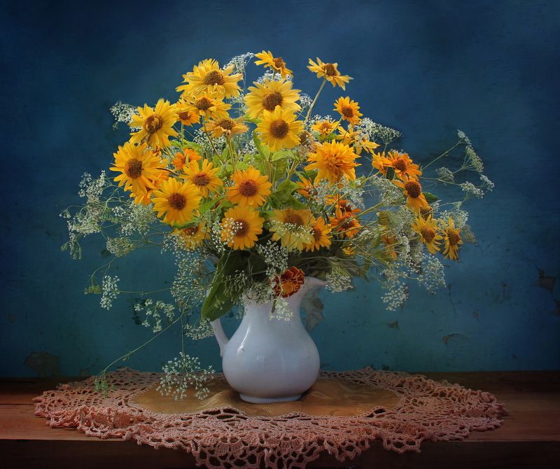 лето, цветы, натюрморт Желтые цветыphoto preview