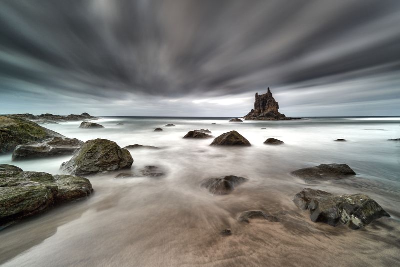 long exposure spain tenerife benijo playa stones rock ...photo preview