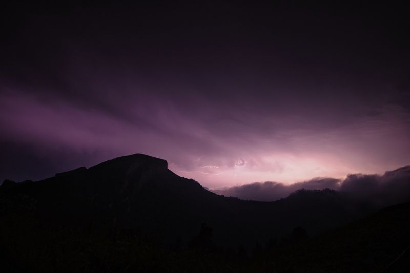 большой тхач, малый тхач, адыгея, гроза, ночь, пейзаж, big thach, small thach, adygea, thunderstorm, night, landscape Гроза над Бамбакамиphoto preview
