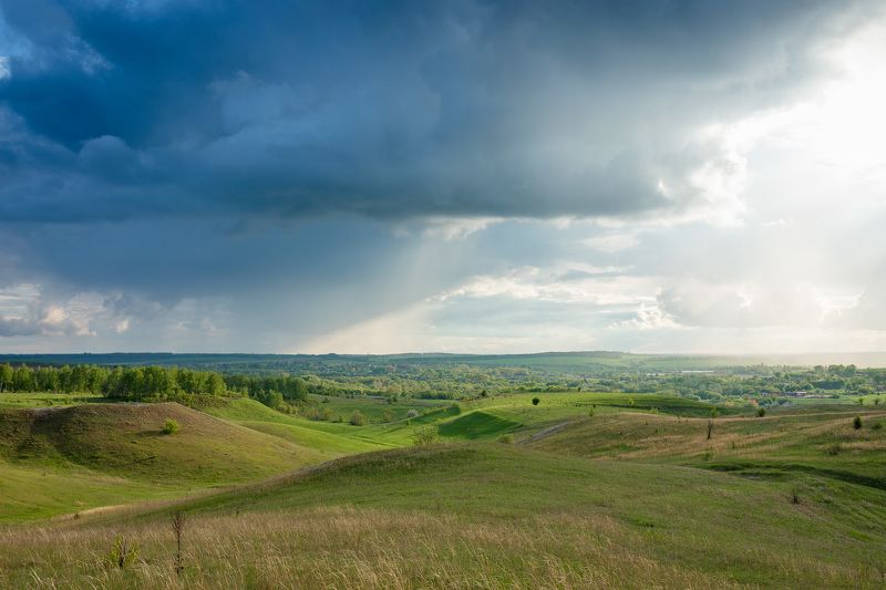 пейзаж, весна, облака, landscape, степь, дождь Эти летние дожди... фото превью