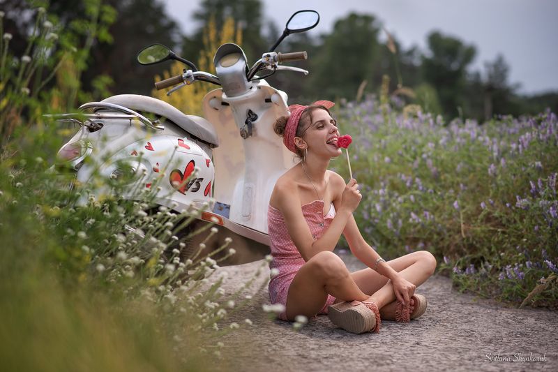 summer, pinup, moto cycle, harts, portrait Lollypopphoto preview