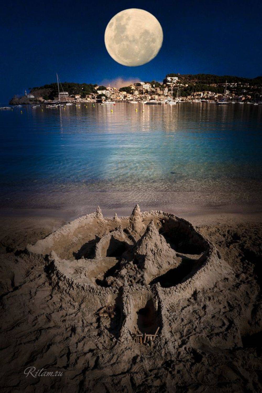 майорка, луна, море, фотография, ритам, мельгунов, ritam, melgunov, ночь, night, испания, mallorca, moon, seascape, moonscape, landscape, spain, travel, photography, bluehour, port de s&oacute;ller, por tde soller, sand city, moon city, шри ауробиндо, ауробиндо,, Ритам Мельгунов