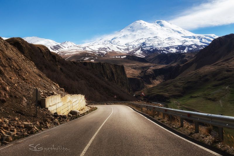 эльбрус, кавказ, джилысу, кабардинобалкария, дорога Дорога на Эльбрус фото превью