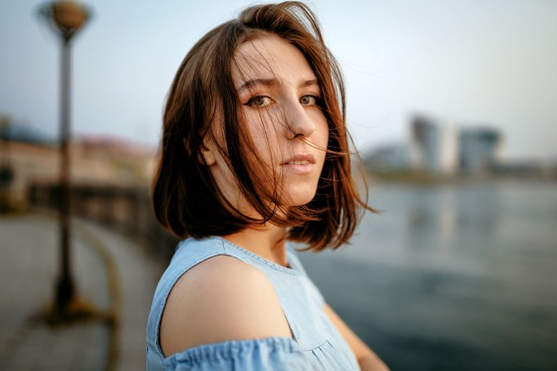 девушка, портрет, закат, сибирь Вилинаphoto preview