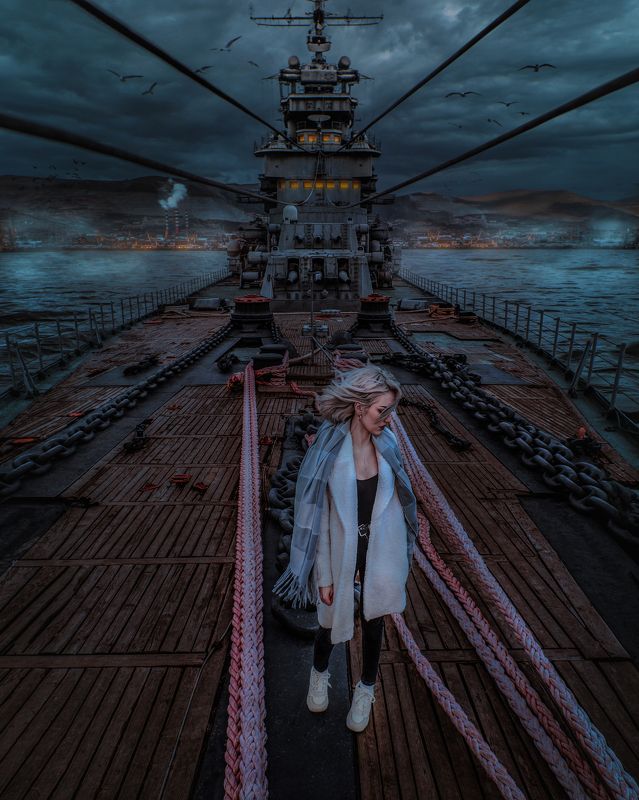 art, portrait, night Крейсер «Михаил Кутузов»photo preview