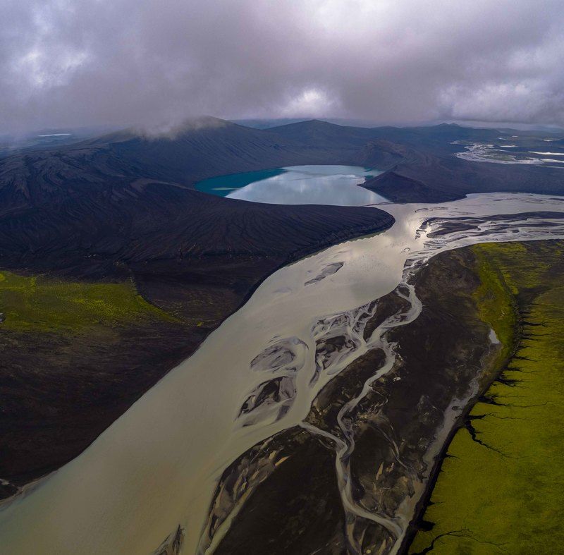 аэрофотосъёмка,aбстракция,кратер,река.высокогорье,pano .........photo preview