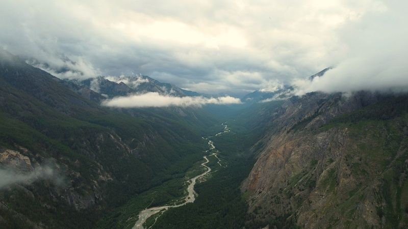 mountains, river, height, clouds, sky, landscape Higher than cloudsphoto preview