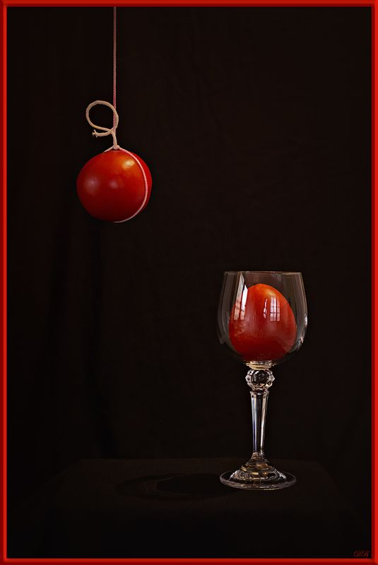 black, color, colors, concept, conceptual, digital, photography, red, still life, tomato, The Clash of Ideasphoto preview