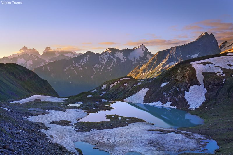 кавказ, кчр,  зелёные озёра В горах Кавказаphoto preview