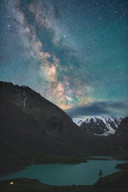 алтай, горныйалтай , каракабак, пейзаж, горы, млечный путь, ночь, озеро Ночь в долине Каракабакphoto preview