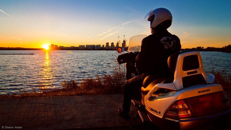 Burgman, Skywave, Suzuki., Закат, Москва, Мото, Мотоцикл, Строгино, Фото на мотоцикле My live - my way.photo preview