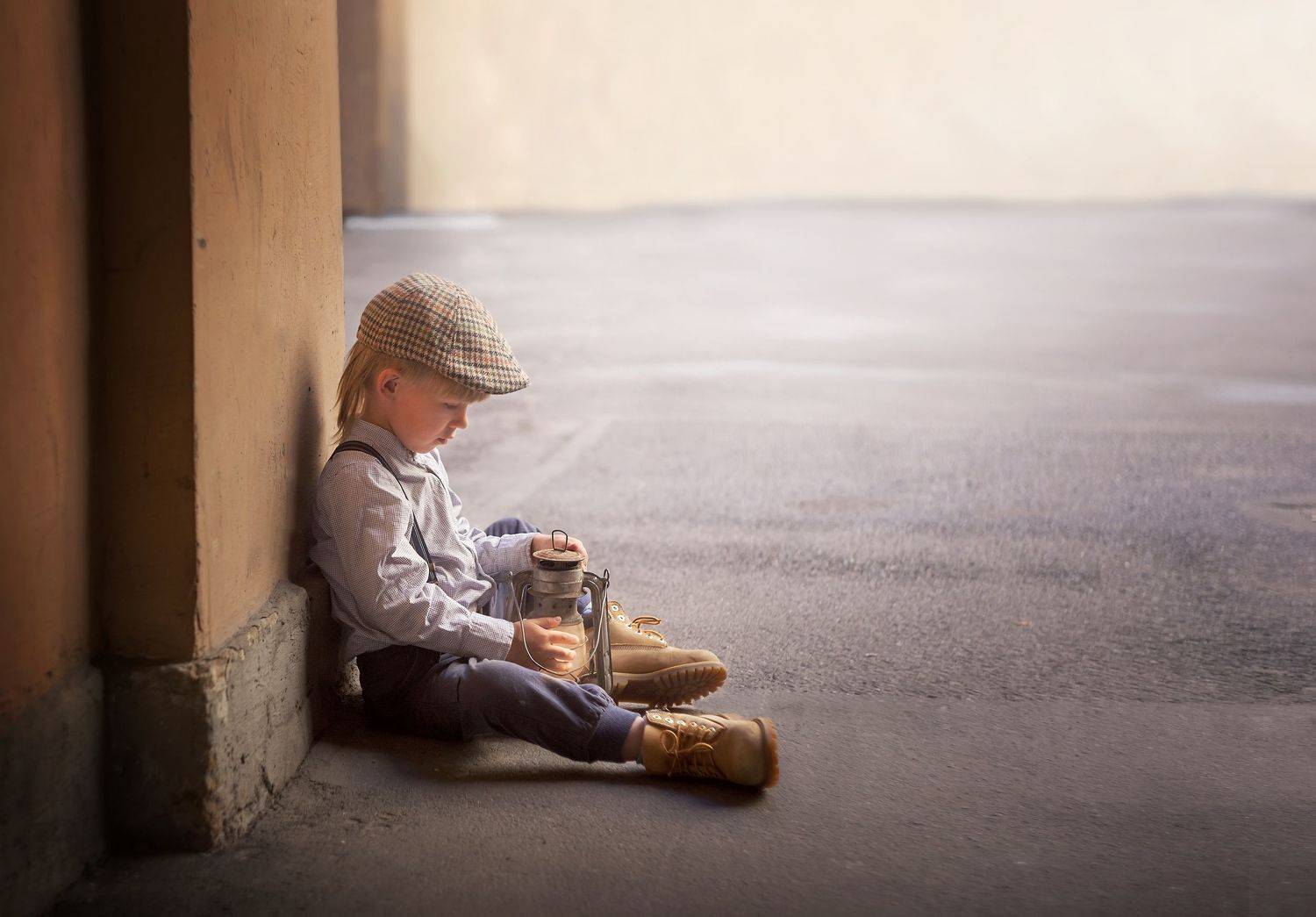 Вера в чудо.... Автор: Селезнева Ольга винтаж, ретро, мальчик, загадать желание, чудо, мечта, керосиновая лампа, Селезнева Ольга