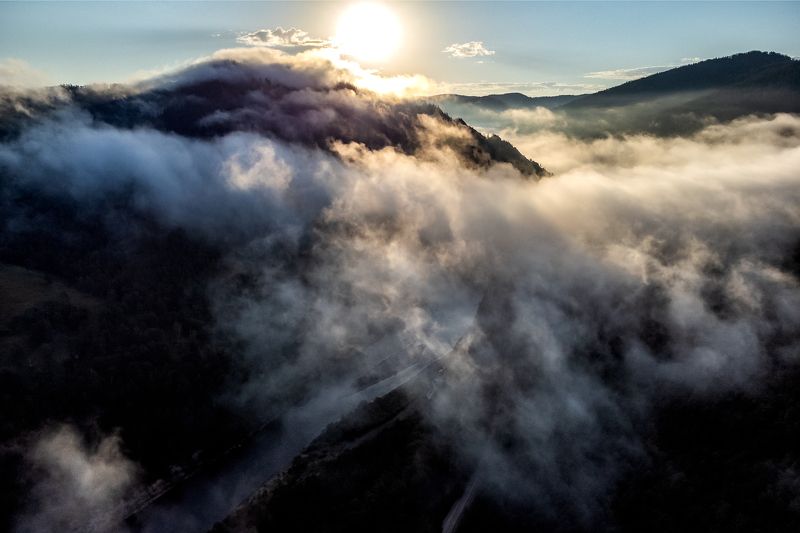 Утрений туман над Белым Июсом, Хакасияphoto preview