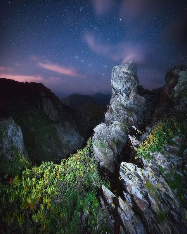 ночь, звезды, большая медведица, горы, кавказ, пейзаж, красная поляна, сочи Причудливые заповедные сныphoto preview