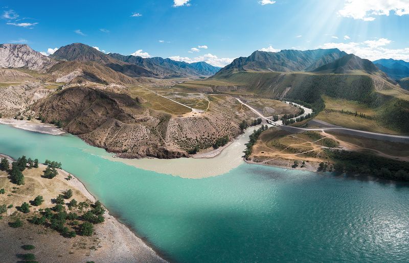 алтай Слияние Чуи и Катуни photo preview