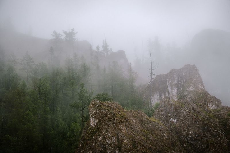 хакасия, сибирь, туман, горы, скалы Хакасский Аватарphoto preview