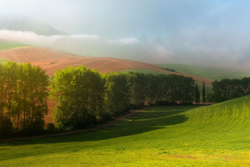 Fog over the waves of the Turiec regionphoto preview