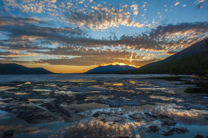 Закат на озереphoto preview