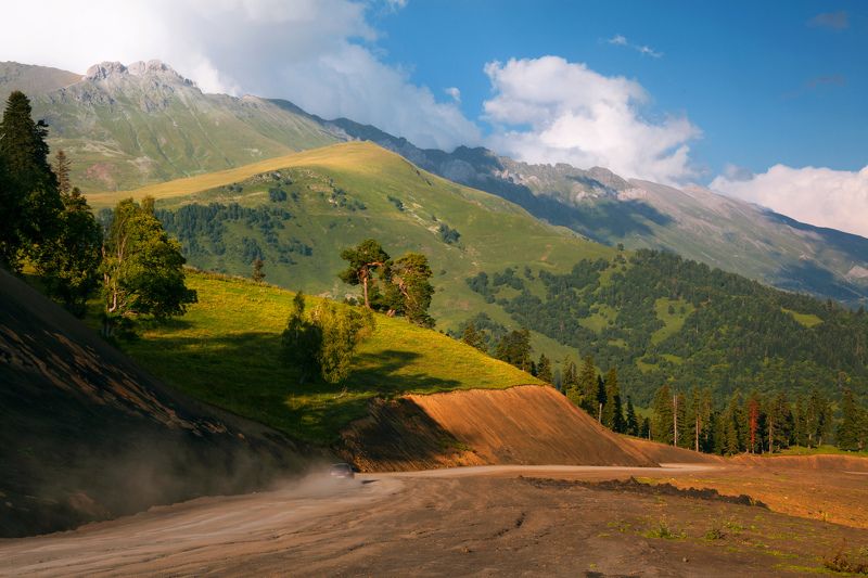 архыз, пейзаж, дорога, горы Перевал Пхияphoto preview