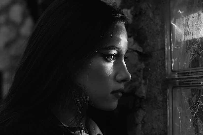 девушка, чб, портрет  ***photo preview