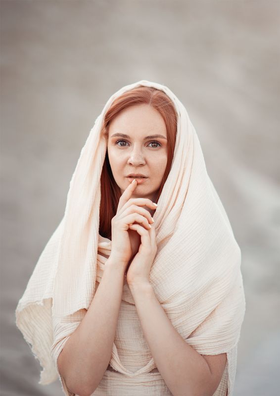girl, ginger, garmony, desert, portrait Desert rosephoto preview