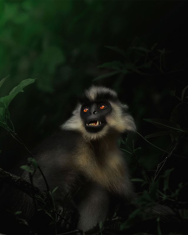 langoor, animal, nature, habitat, wildlife, art Capped Langoorphoto preview