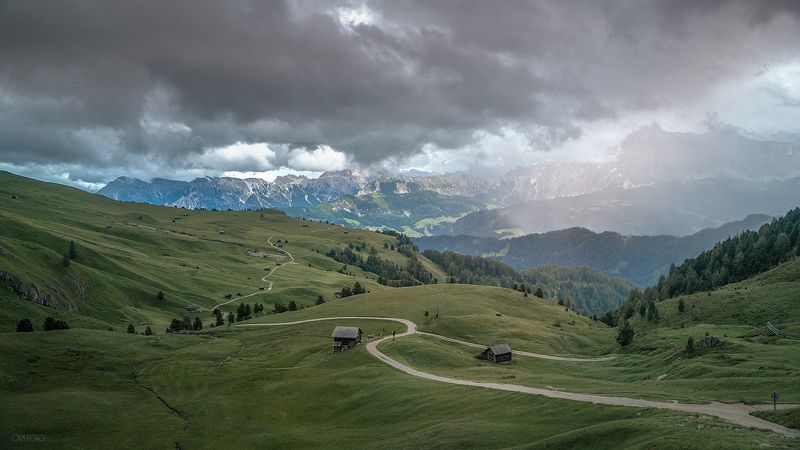 путь, тропа, доломиты, южный тироль, небо, горы, облака, непогода Путь...photo preview