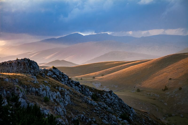 mountains, sunset, sky, italy, landscape, nature Last raysphoto preview