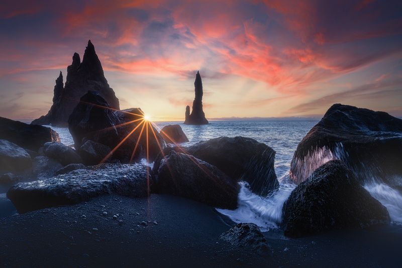 iceland, sunrise, vik, colorful Iceland Sunrisephoto preview