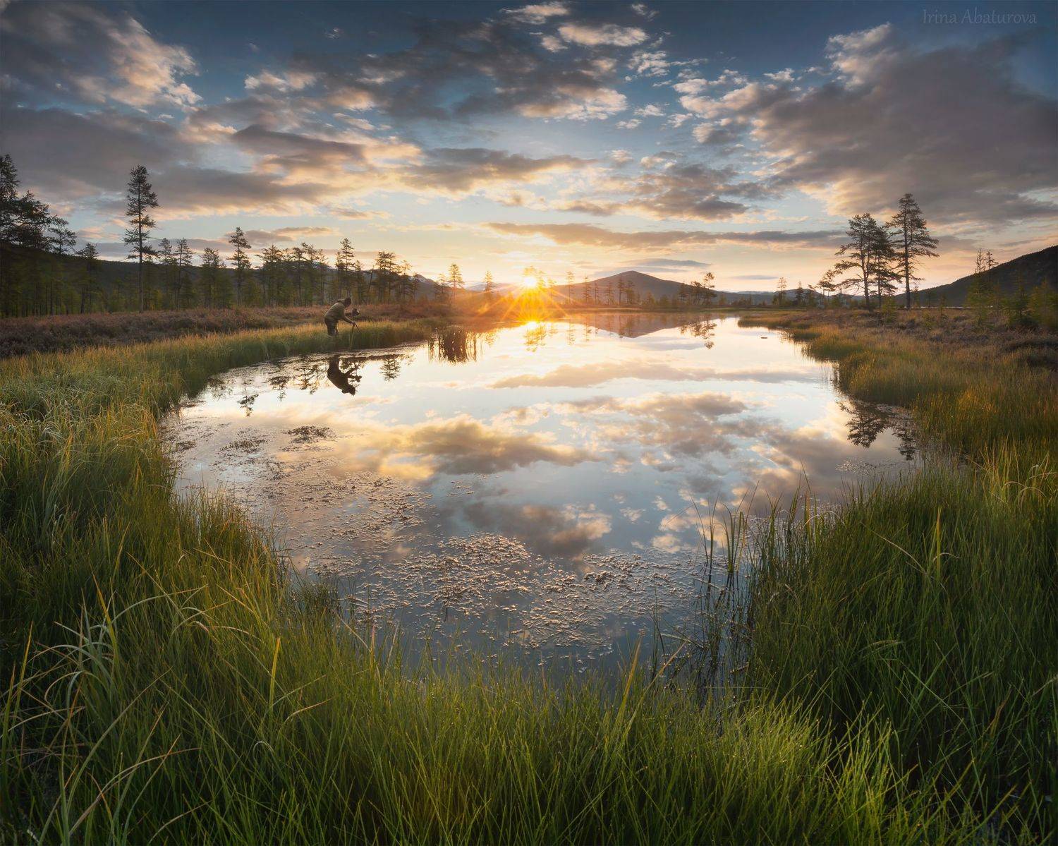 Утро пейзажного фотографа. Автор: Ирина Абатурова Колыма, Магадан, озеро Джека Лондона, осень, Ирина Абатурова