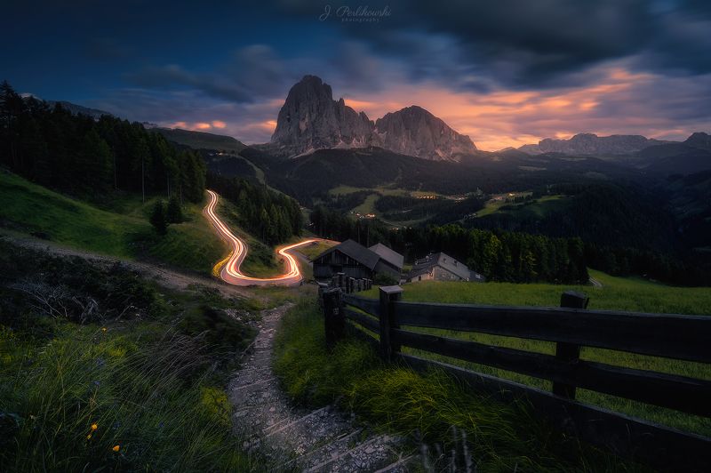 alps, long exp, long exposure, mountains, lights, lighttrails After sunsetphoto preview
