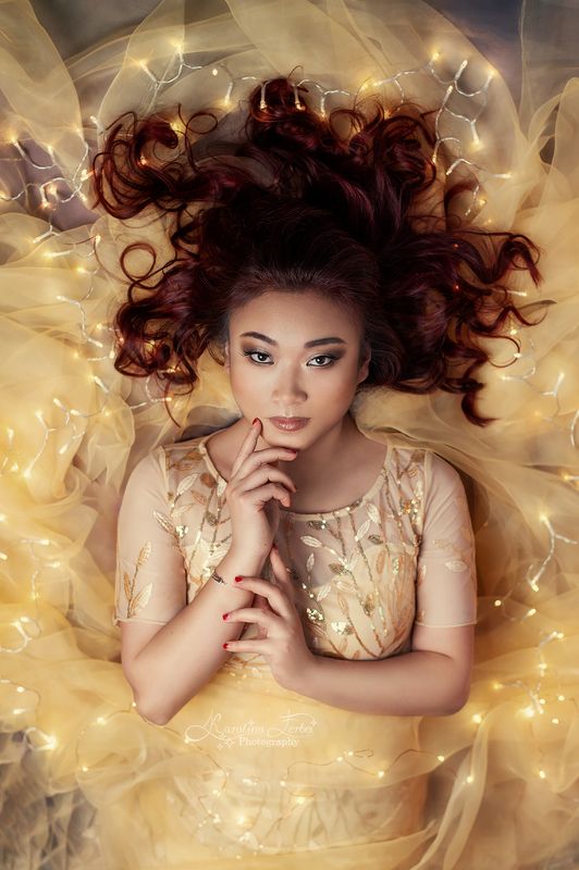 lights, yellow, fairy, goddess, богиня, желтый, гирлянда, ткань Goldphoto preview