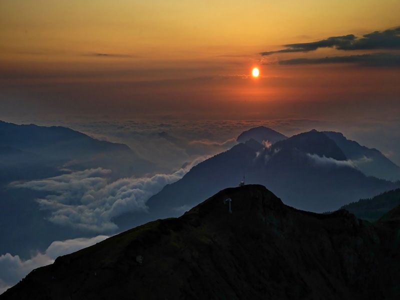 горы закат Закат в горах.photo preview