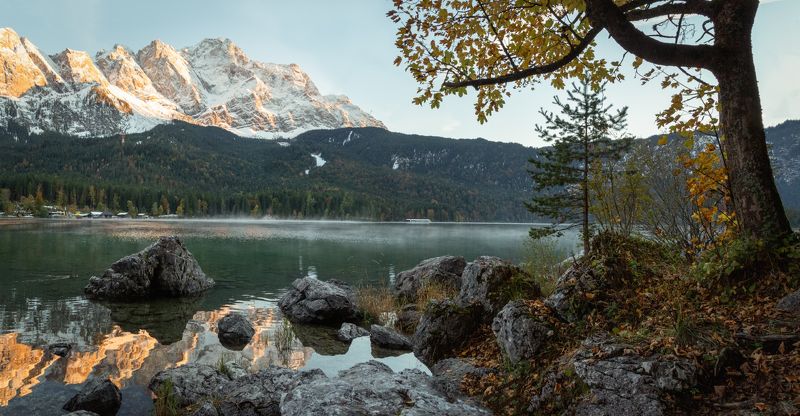 озеро; лес; горы; осень; германия; Autumn scenephoto preview