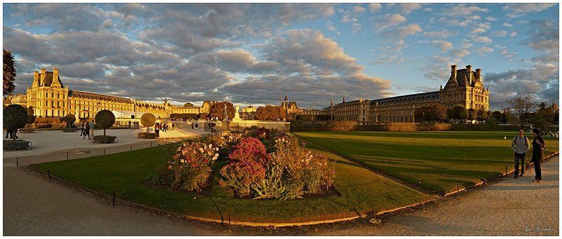 париж, лувр, закат Париж, Лувр Закатныйphoto preview