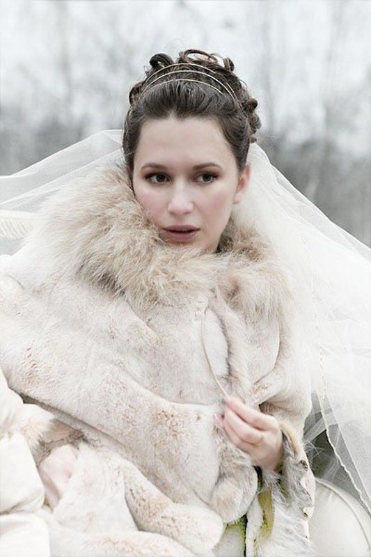 невеста, зима, карета photo preview