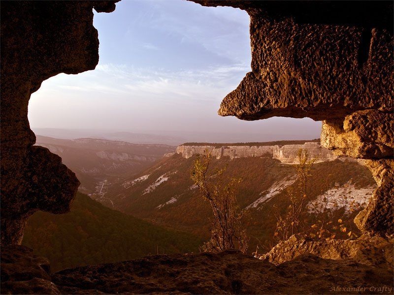 крым, горы, закат,  пещерный город Пещерный городphoto preview