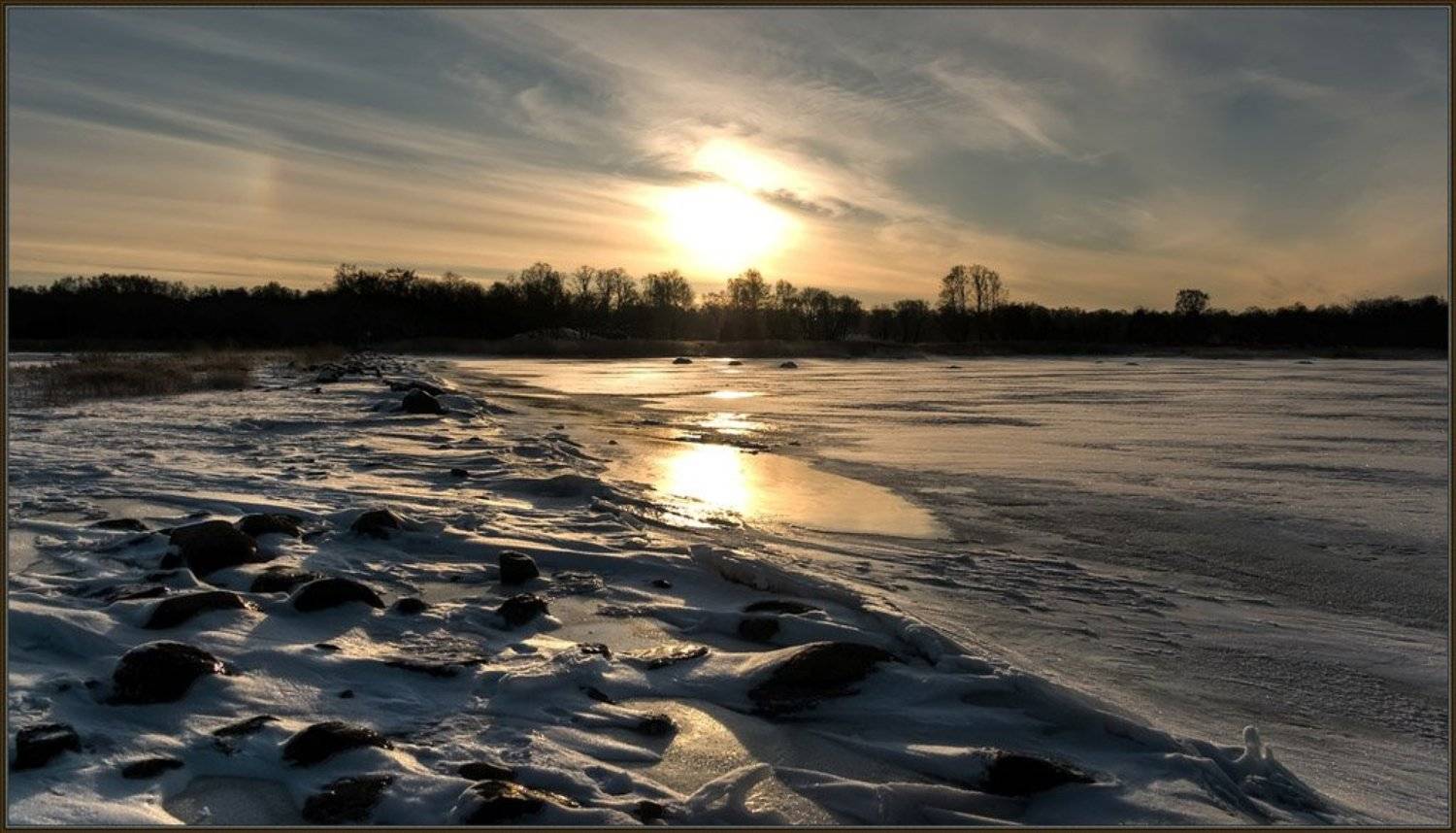 Побережье финского залива (Невская губа). Автор: Евгений Поздняков дервья, залив, зима, лёд, парк, пейзаж, петергоф, петродворец, природа, прогулка, снег, солнце, финский залив, январь, Евгений Поздняков