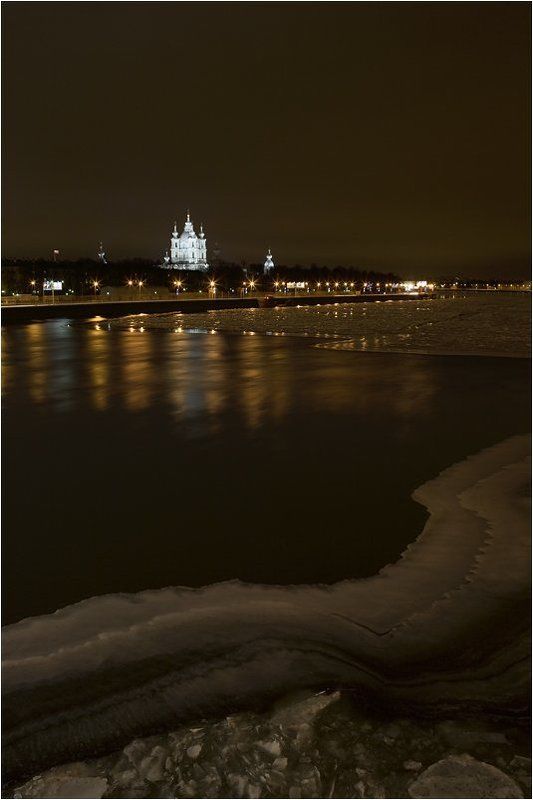 смольный, собор, нева, зима photo preview