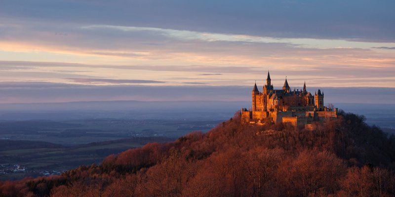 Германия, Гогенцоллерн, Закат, Замок, Пейзаж, Путешествие Его Величество Гогенцоллернphoto preview