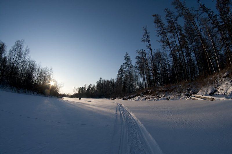 Fish eyes, Закат, Зима, Река За вечерним клёвом.photo preview