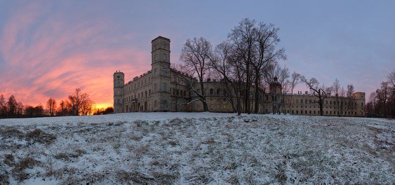 гатчина, гатчинский дворец, утро, рассвет, зима, снег Гатчинский дворецphoto preview